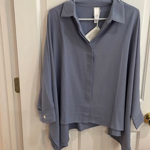 Steal blue angel wing blouse, never worn, new with tags
